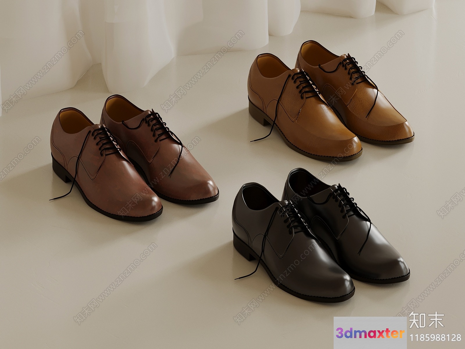 Black Dress Shoes 3D Model - 15959 - VRAY Render