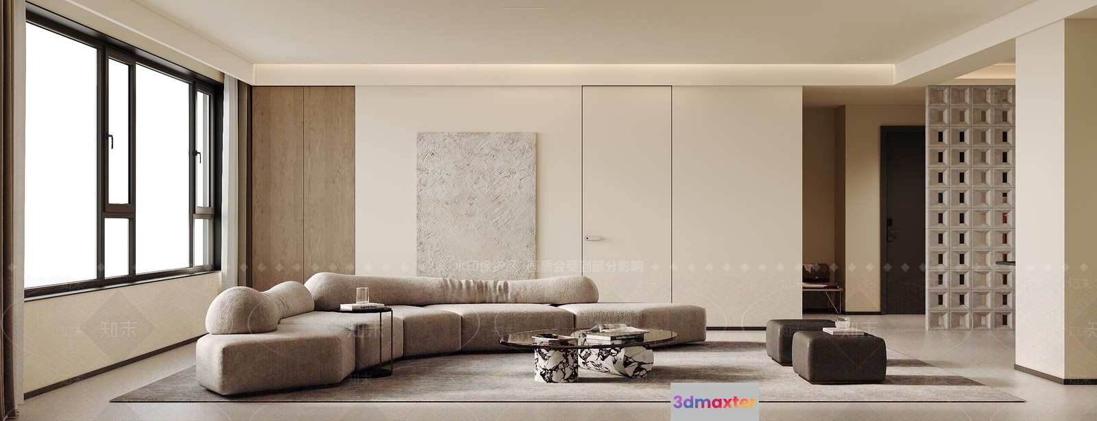 A Modern Living Room 3D Model - 5886 - CORONA Render