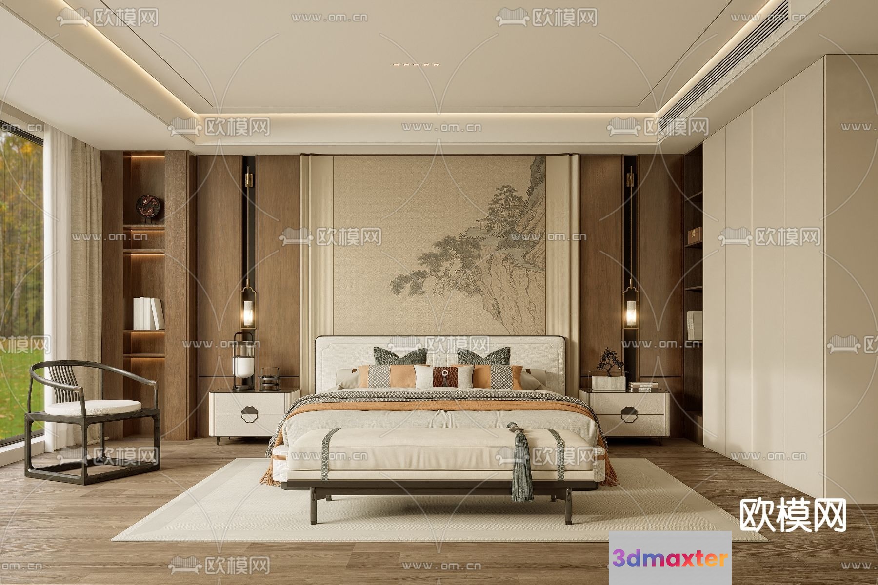 Cozy Bedroom 3D Model - 4285 - VRAY Render