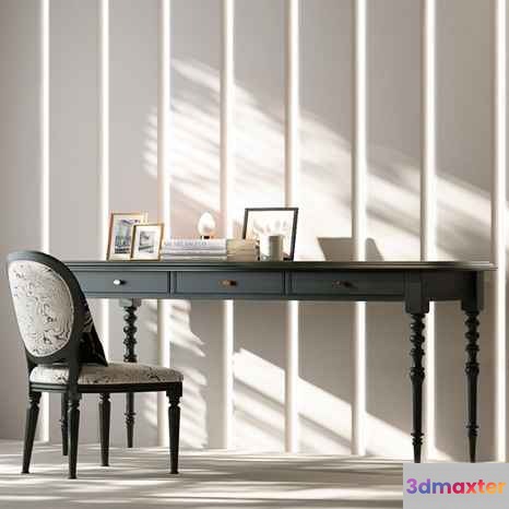 A Black Desk 3D Model - 15146 - VRAY Render