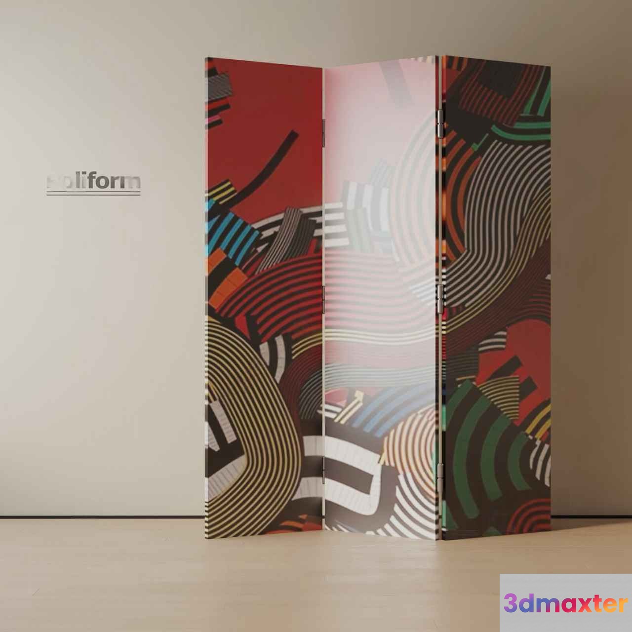Abstract Art Screen 3D Model - 15690 - VRAY Render