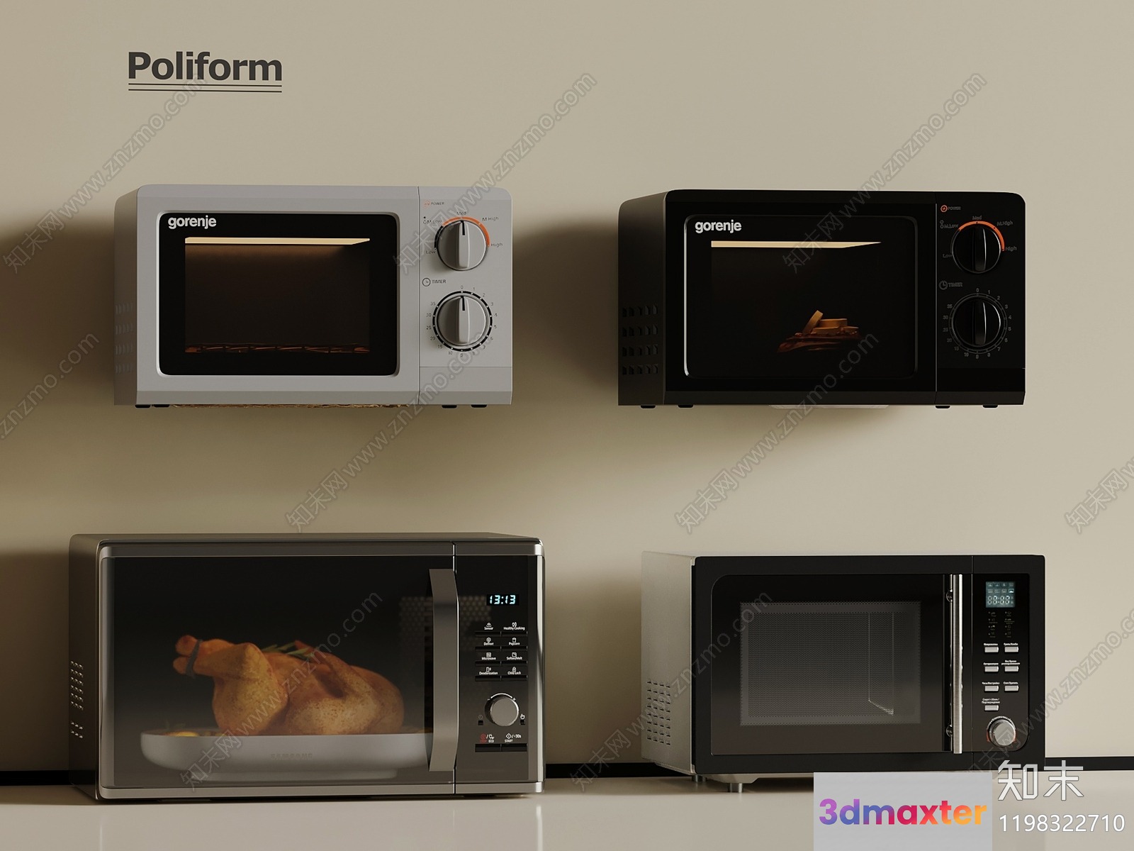 Microwave Ovens 3D Model - 3396 - VRAY Render