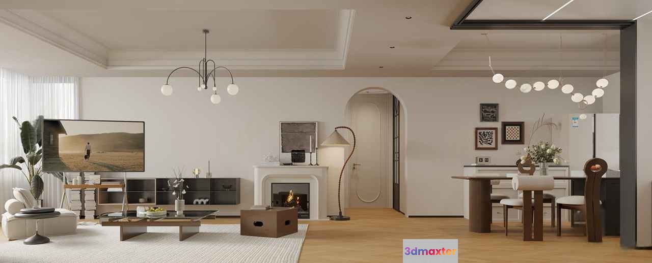 Modern Living Room 3D Model - 10463 - CORONA Render