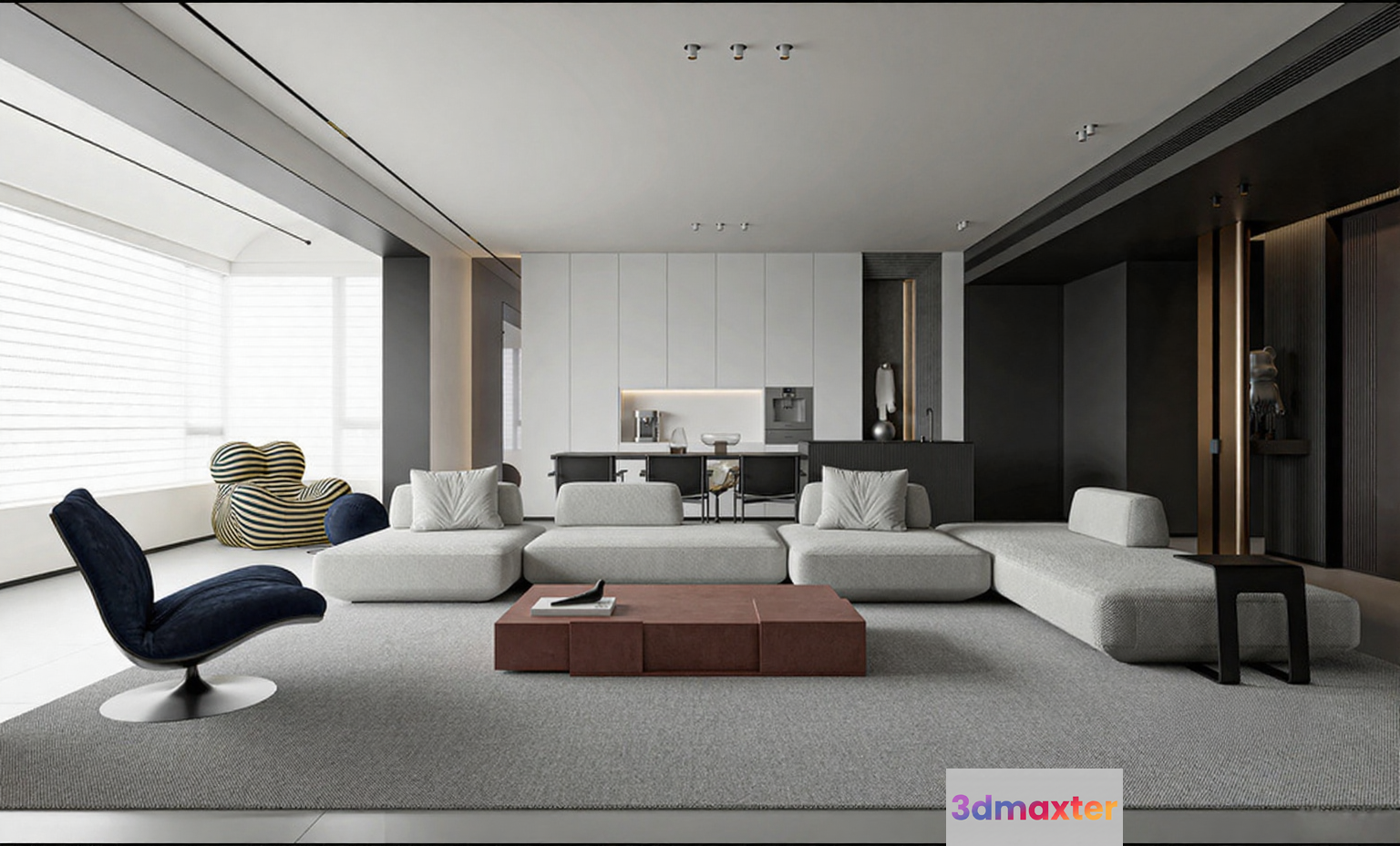 Modern Living Room 3D Model - 17243 - CORONA Render