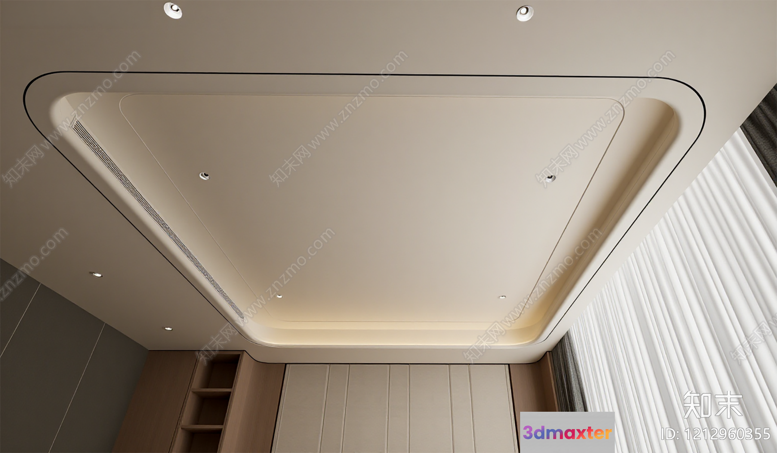 Modern Ceiling Design 3D Model - 2032 - VRAY Render