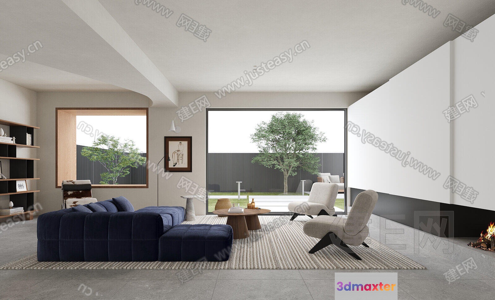 Modern Living Room 3D Model - 4275 - VRAY Render