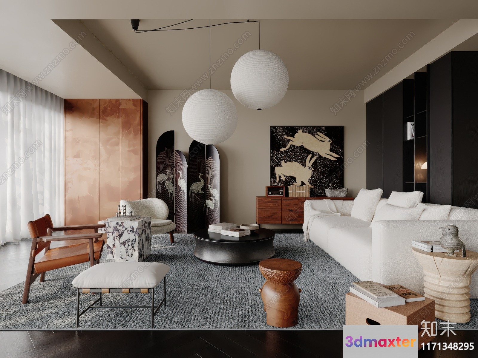 Modern Living Room 3D Model - 945 - CORONA Render