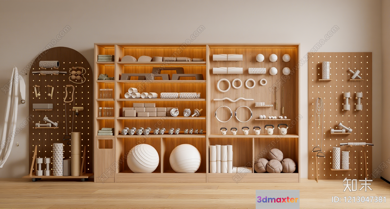 A Wooden Storage Unit 3D Model - 12089 - VRAY Render