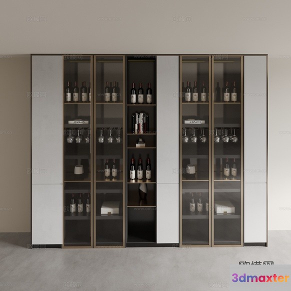 A Wine Cabinet 3D Model - 3646 - CORONA Render