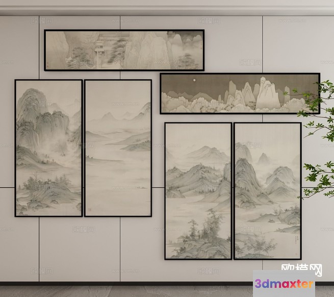 Traditional Asian Artwork 3D Model - 9388 - VRAY Render