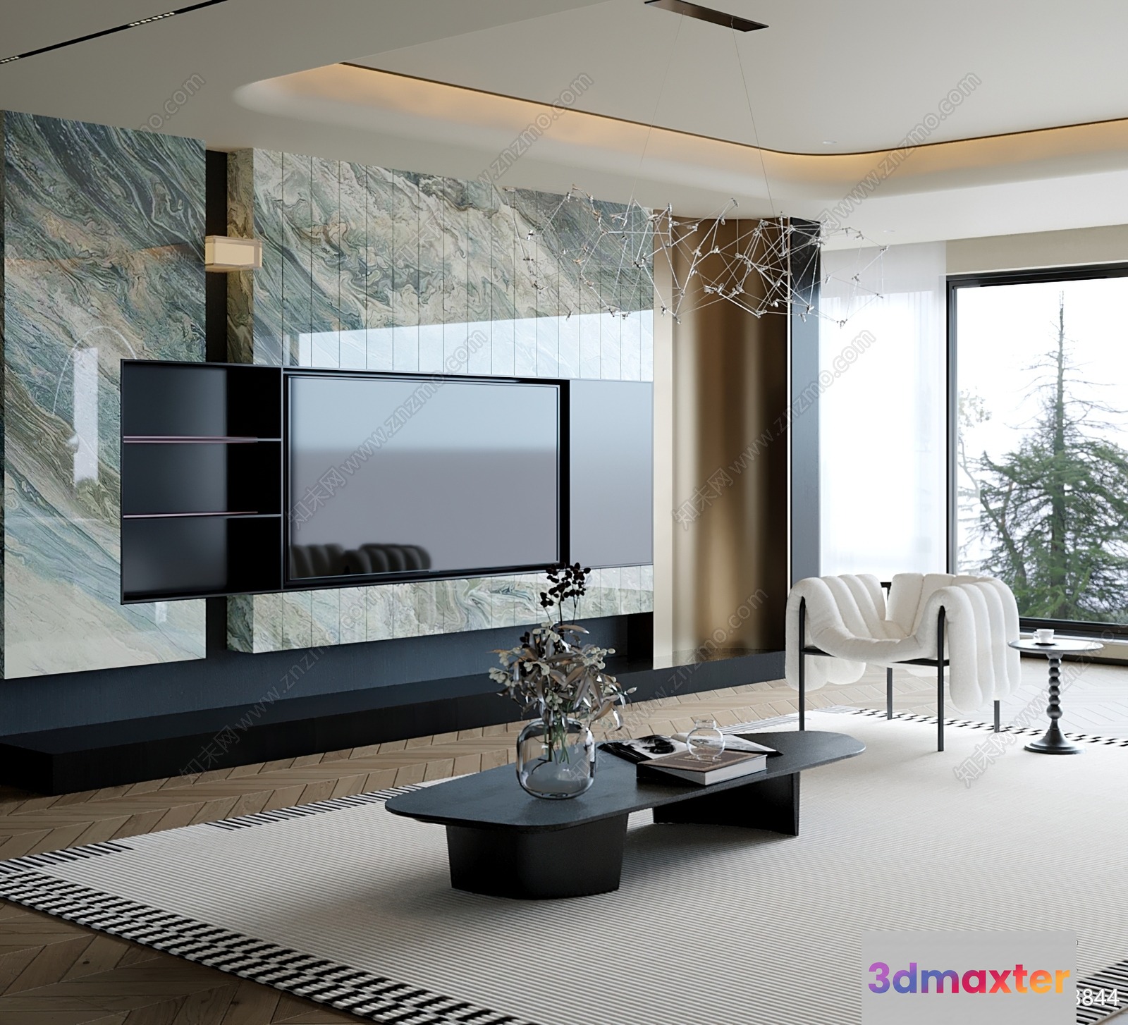 Modern Living Room 3D Model - 8913 - CORONA Render