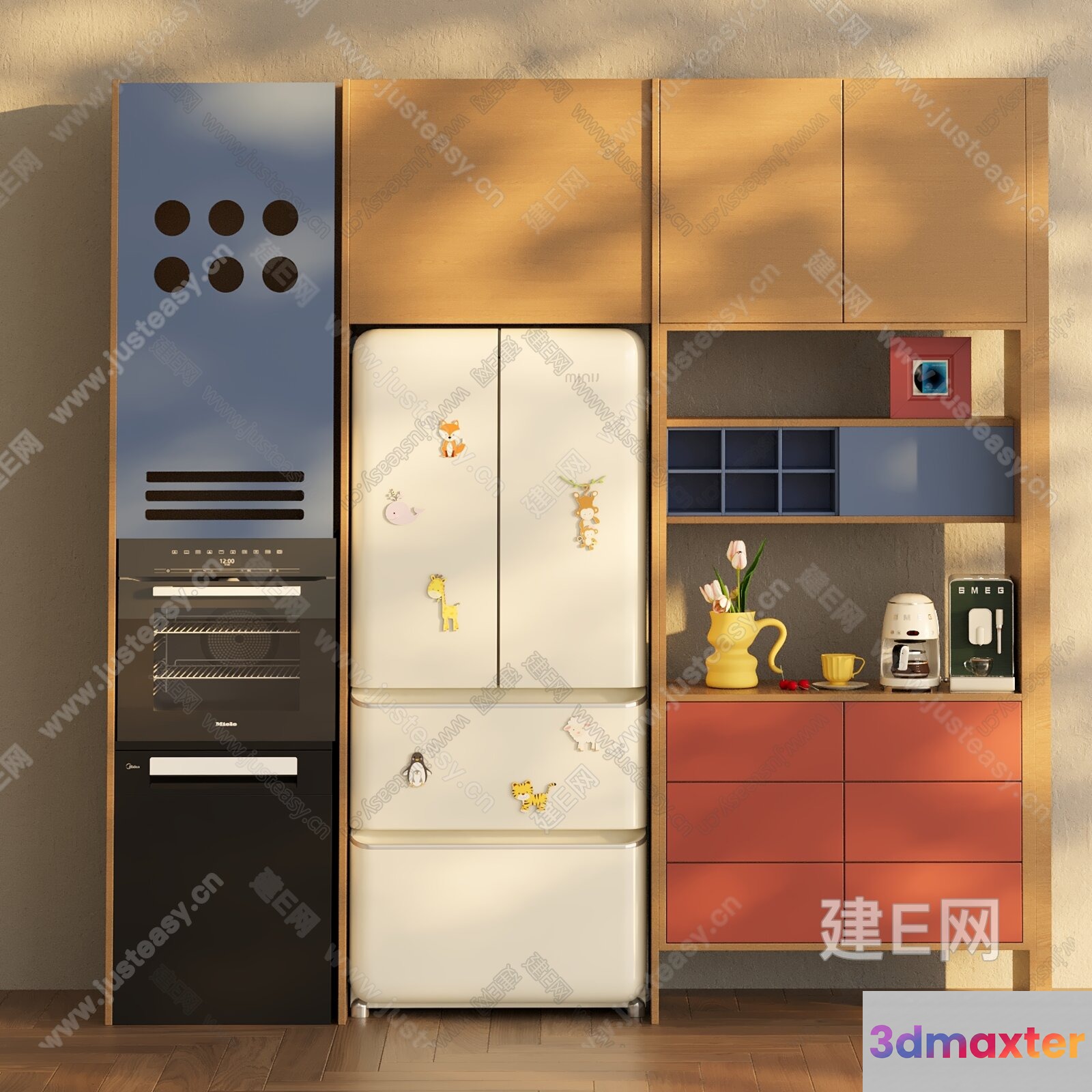 Kitchen With Appliances 3D Model - 21666 - VRAY Render