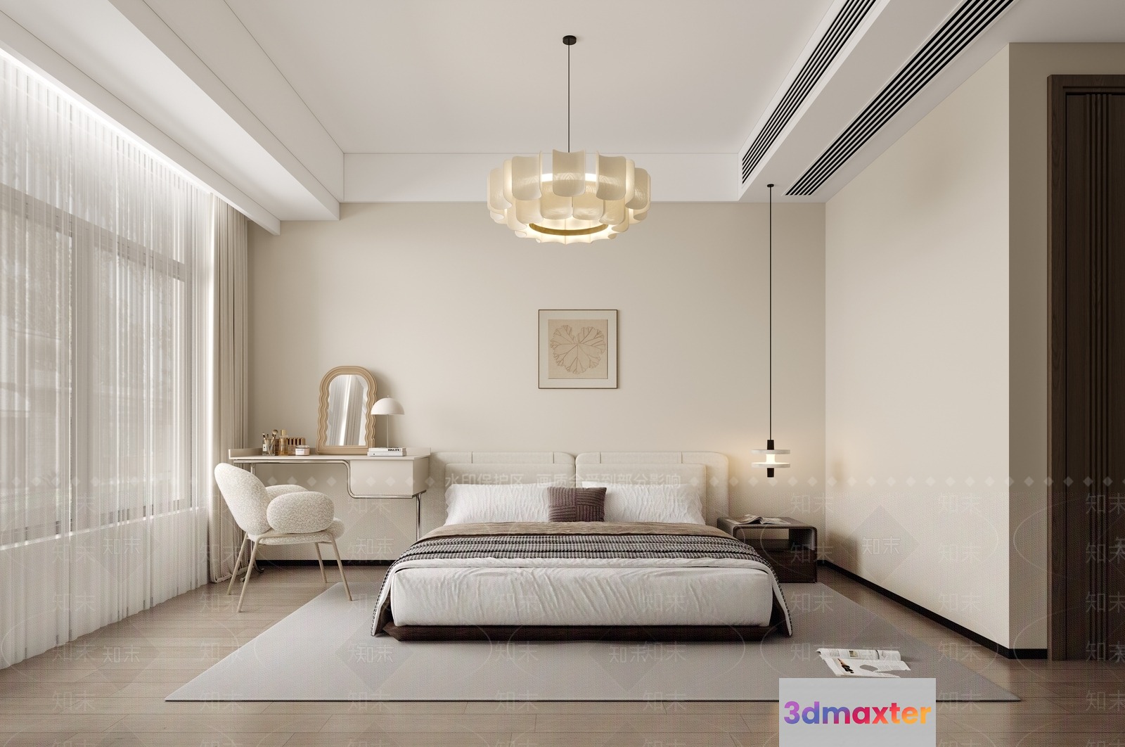 Cozy Bedroom 3D Model - 451 - VRAY Render