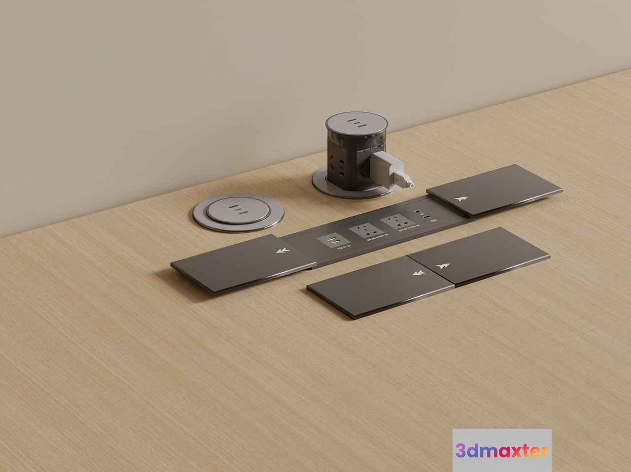 Modern Gray Outlet Strip 3D Model - 9407 - VRAY Render