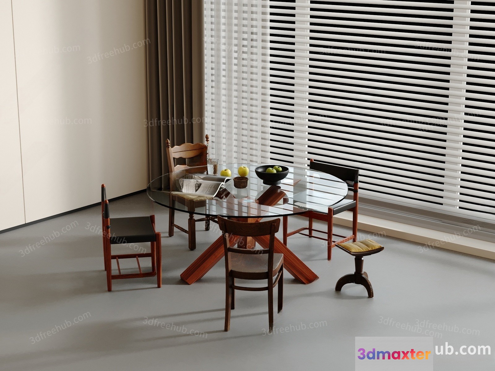 Modern Dining Room 3D Model - 19152 - VRAY Render