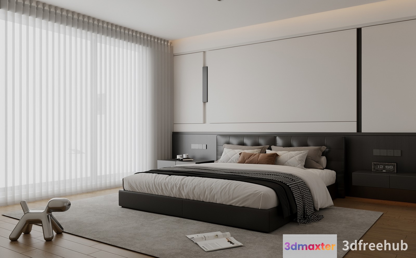 Cozy Modern Bedroom 3D Model - 19294 - VRAY Render