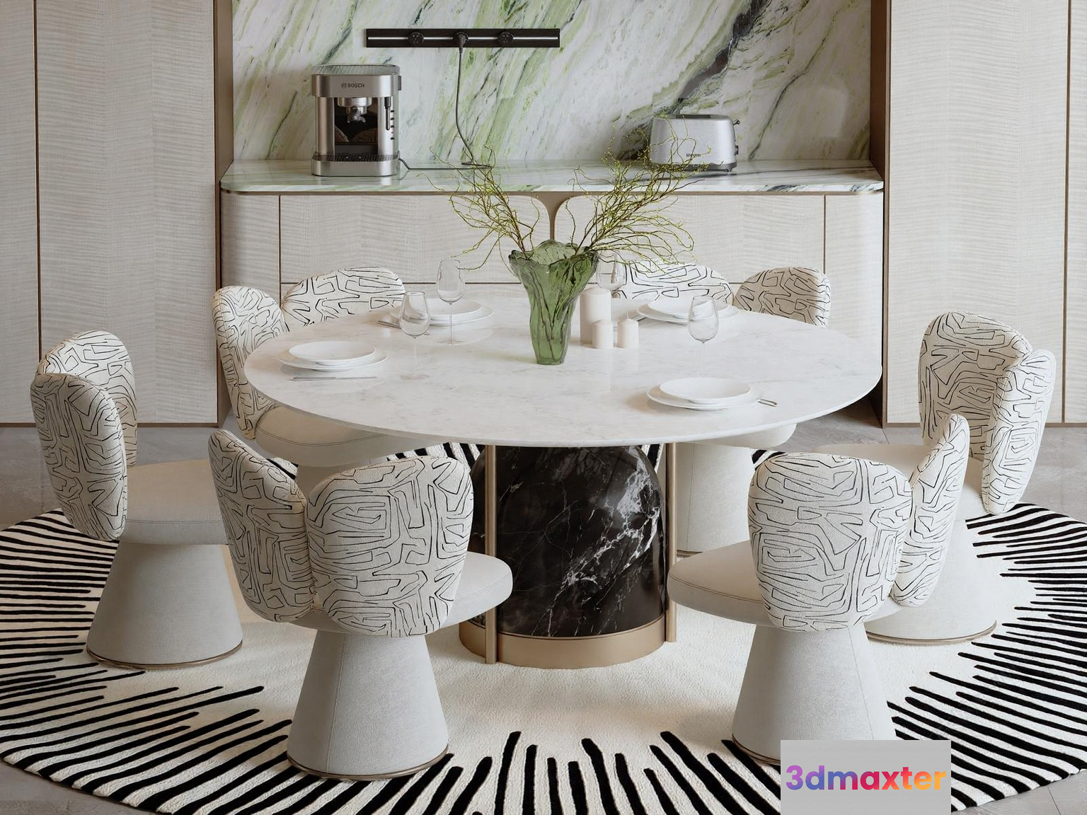 Modern Round Table 3D Model - 5644 - VRAY Render