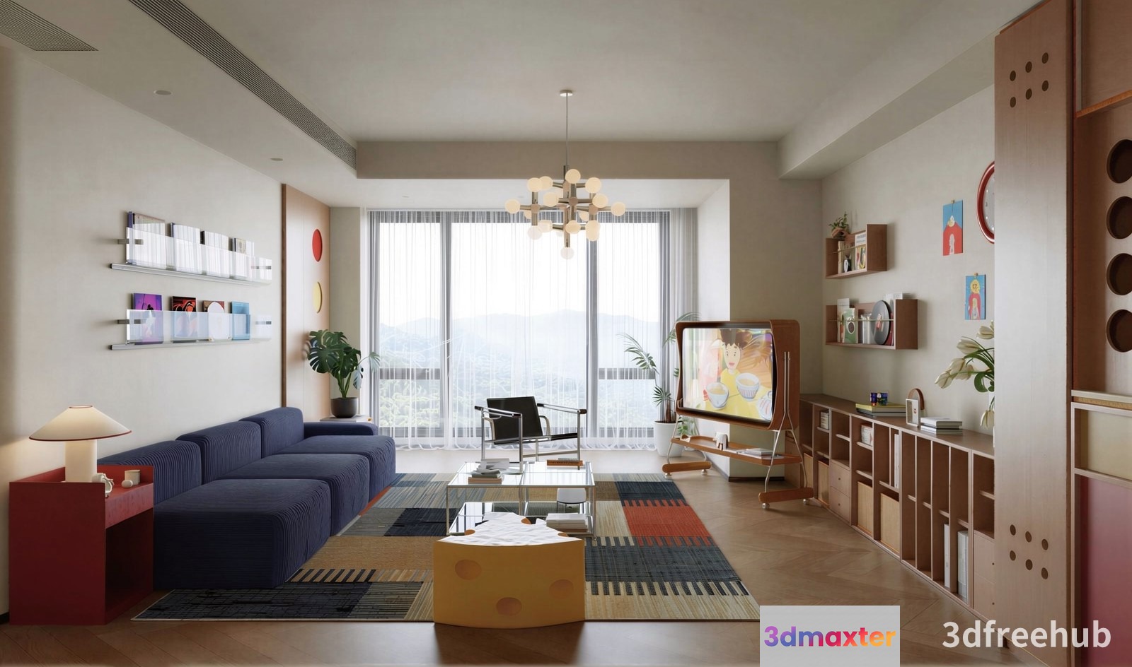 Modern Living Room 3D Model - 19924 - VRAY Render