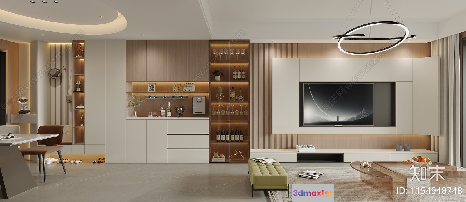 Modern Living Room 3D Model - 13062 - VRAY Render