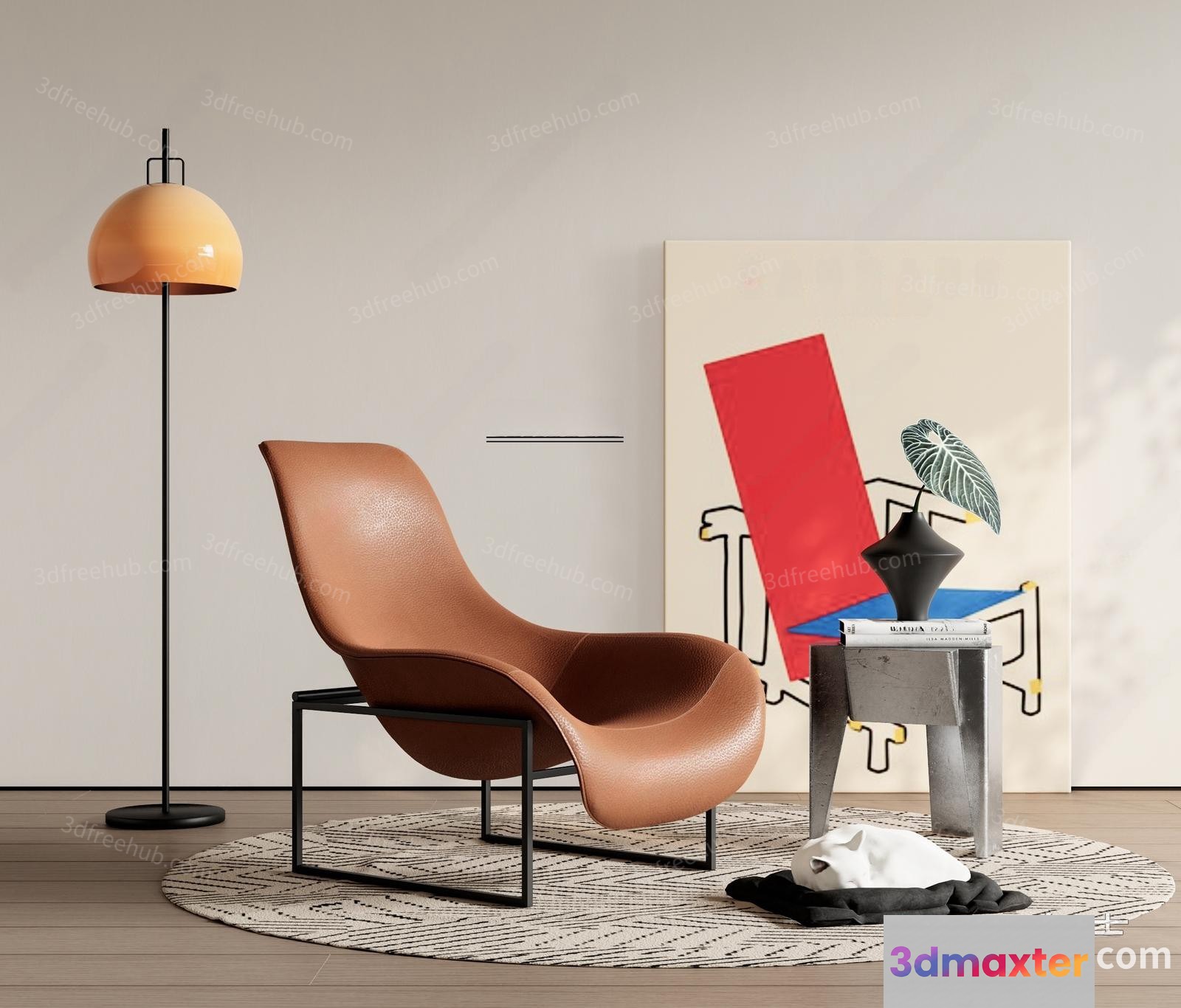Modern Living Room 3D Model - 23264 - VRAY Render