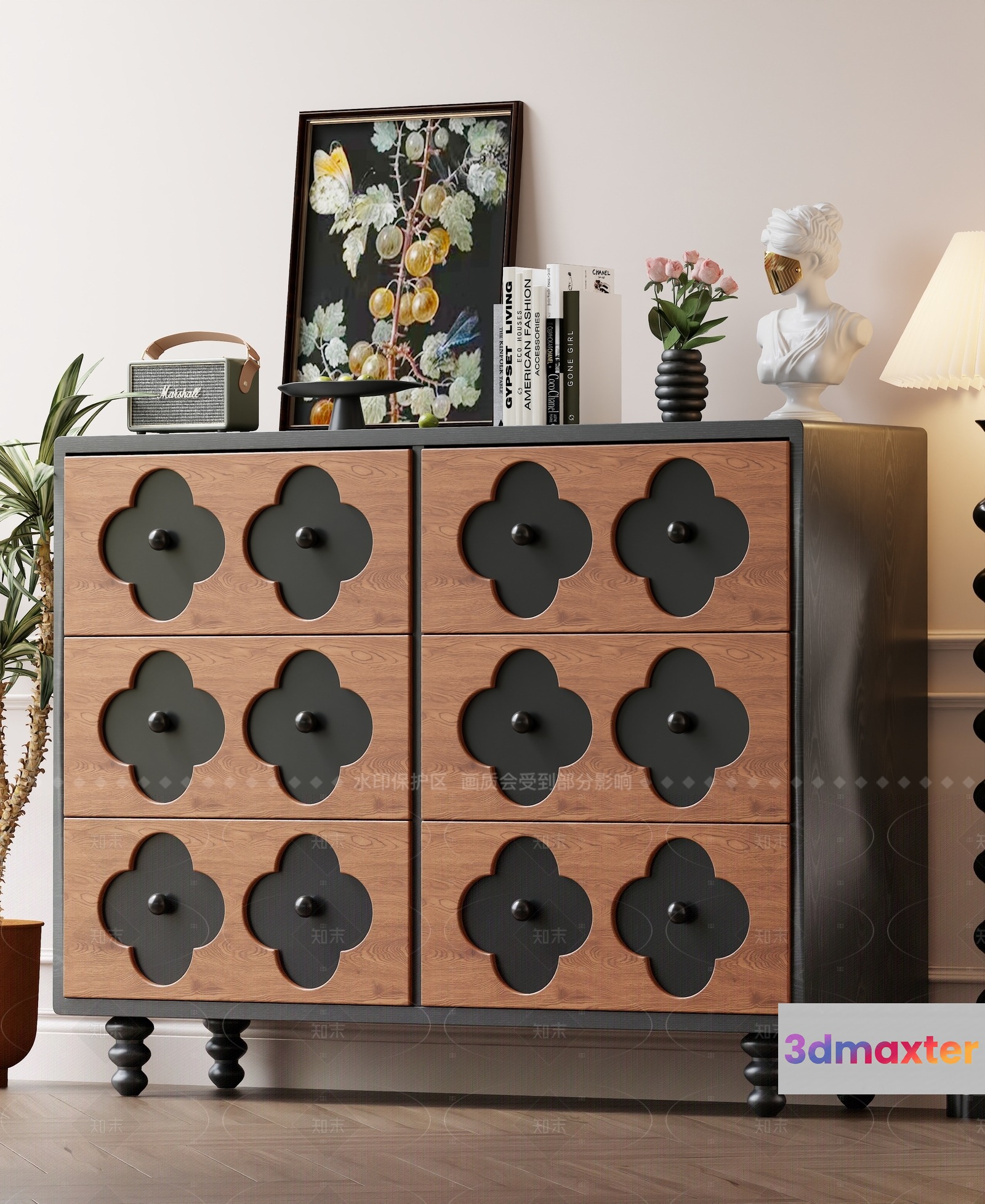 Mid-Century Modern Dresser 3D Model - 6717 - VRAY Render