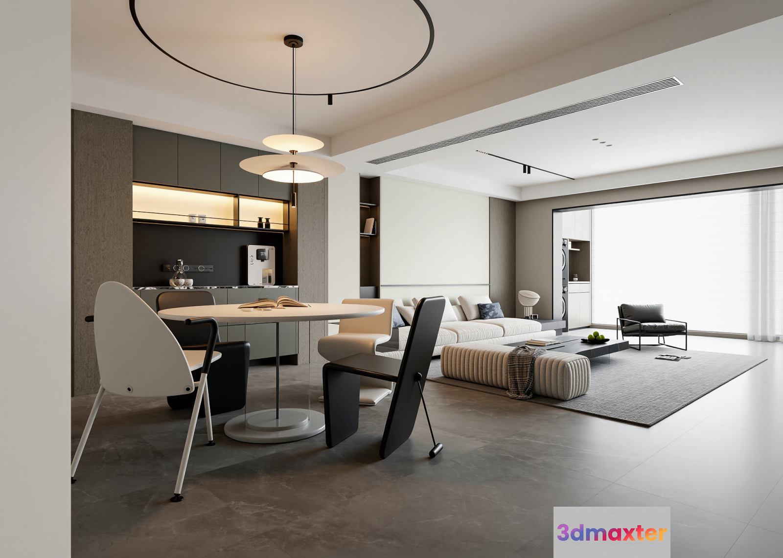 Modern Living Room 3D Model - 9905 - VRAY Render