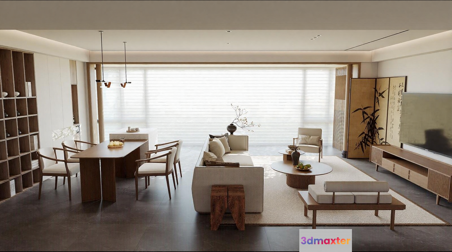 Modern Living Room 3D Model - 5062 - VRAY Render