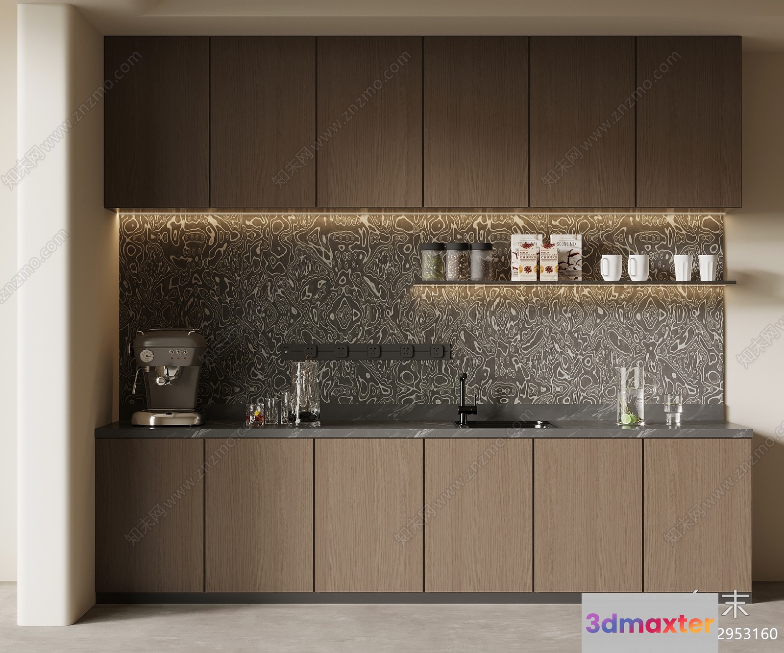 Modern Kitchen 3D Model - 1371 - VRAY Render