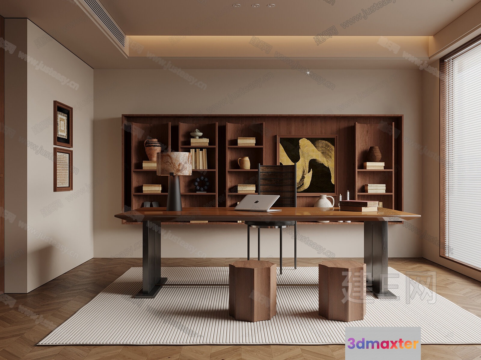 Modern Home Office 3D Model - 4620 - VRAY Render