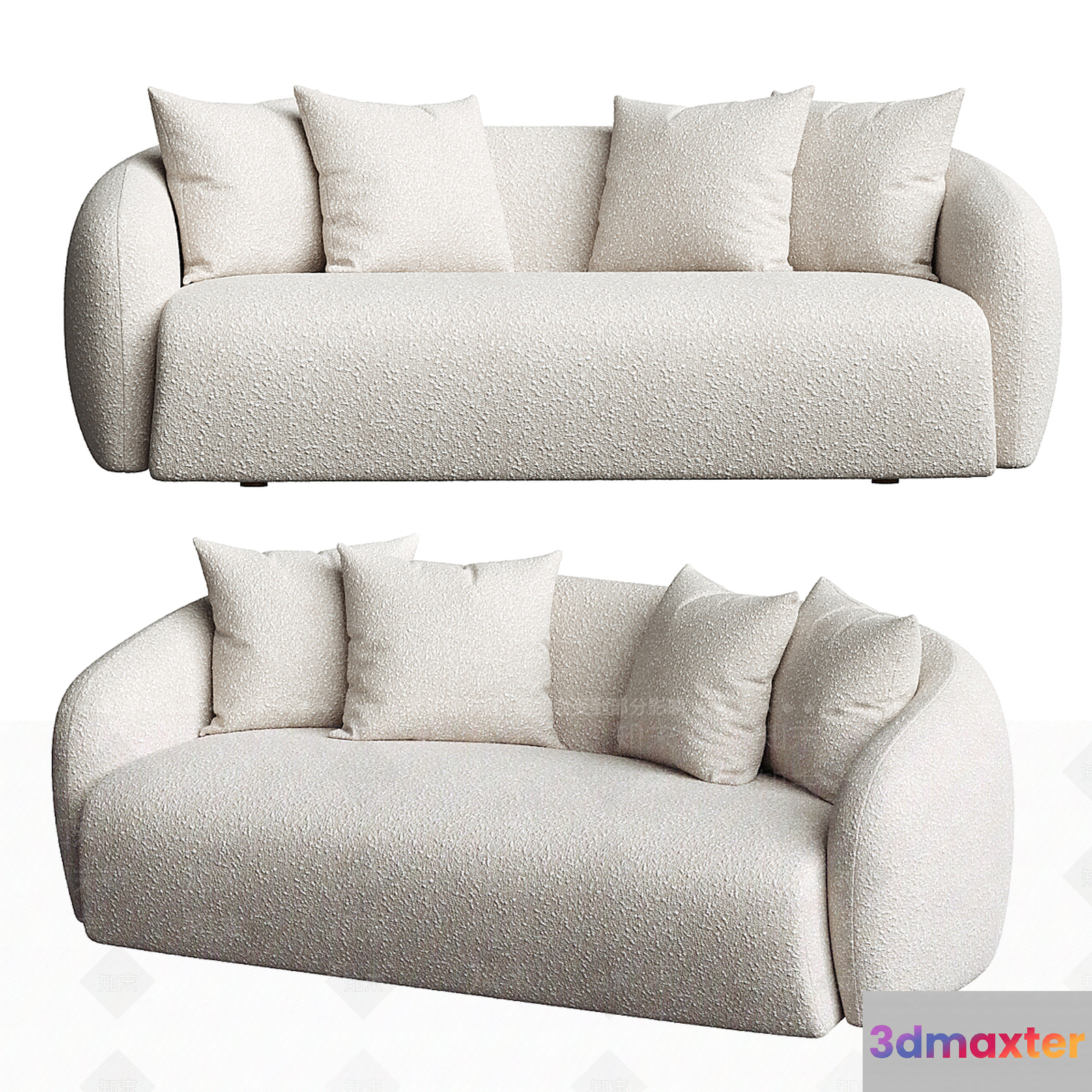 Modern White Sofa 3D Model - 148 - VRAY Render