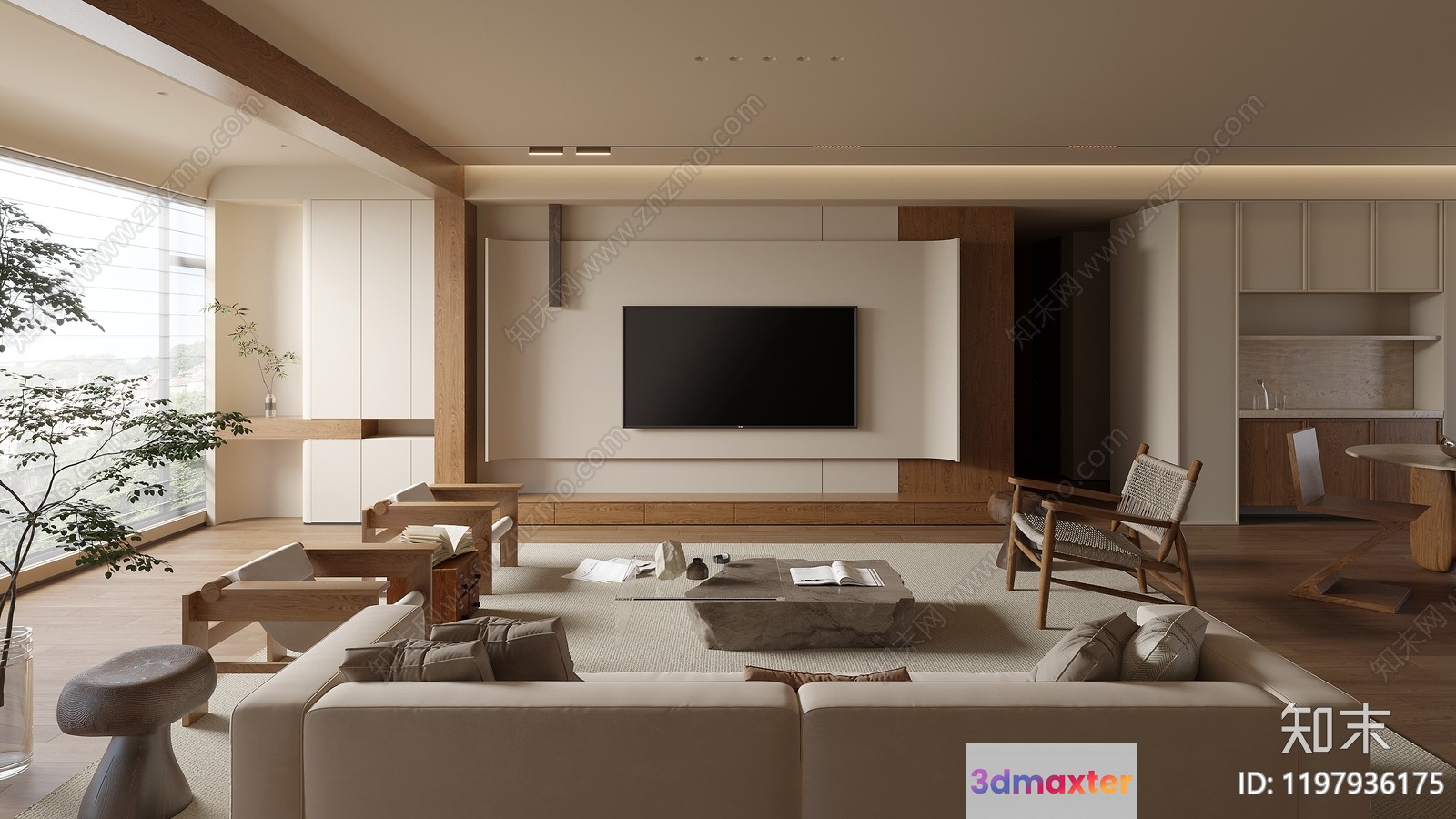 Modern Living Room 3D Model - 13157 - CORONA Render