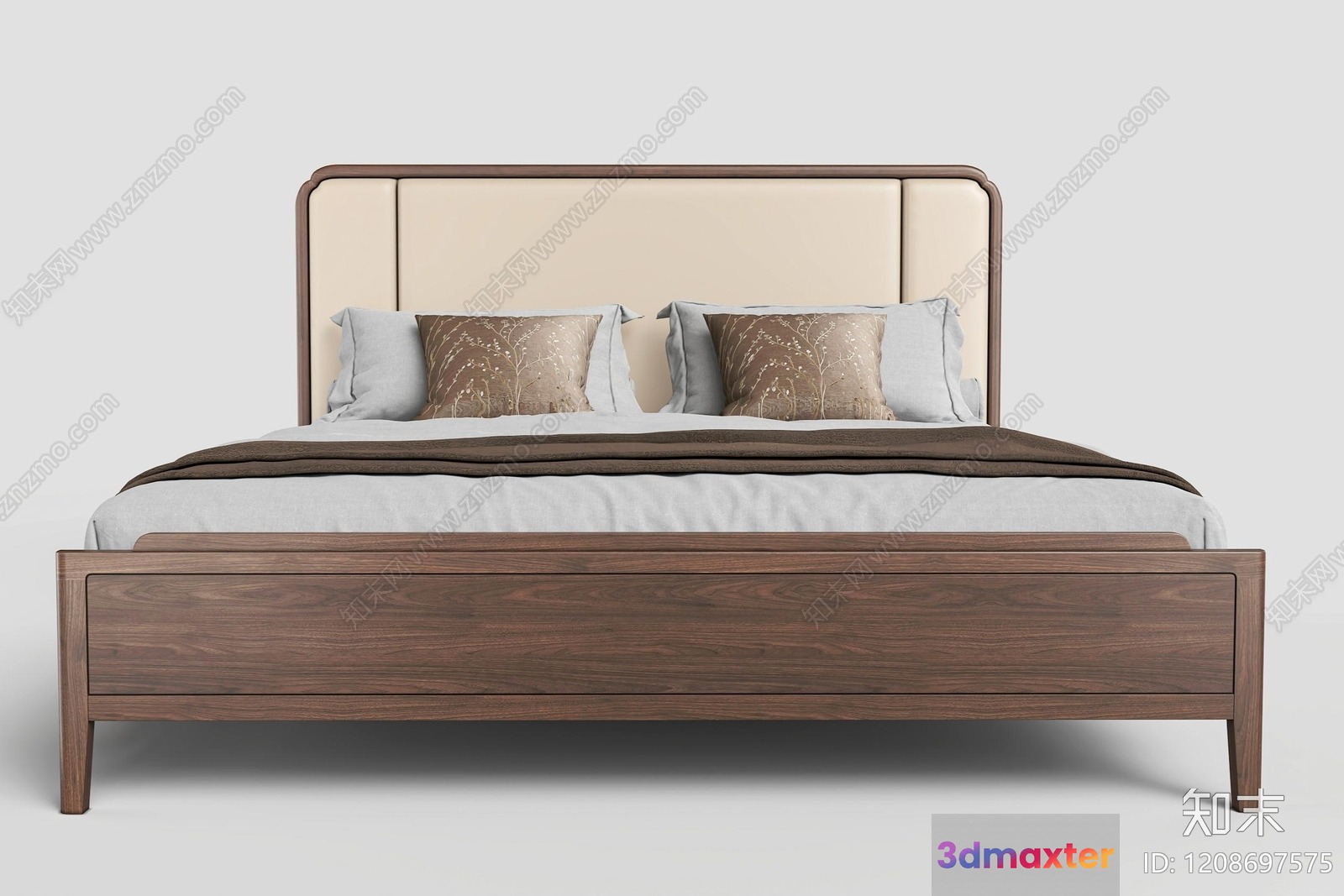 A Wooden Bed 3D Model - 6716 - VRAY Render