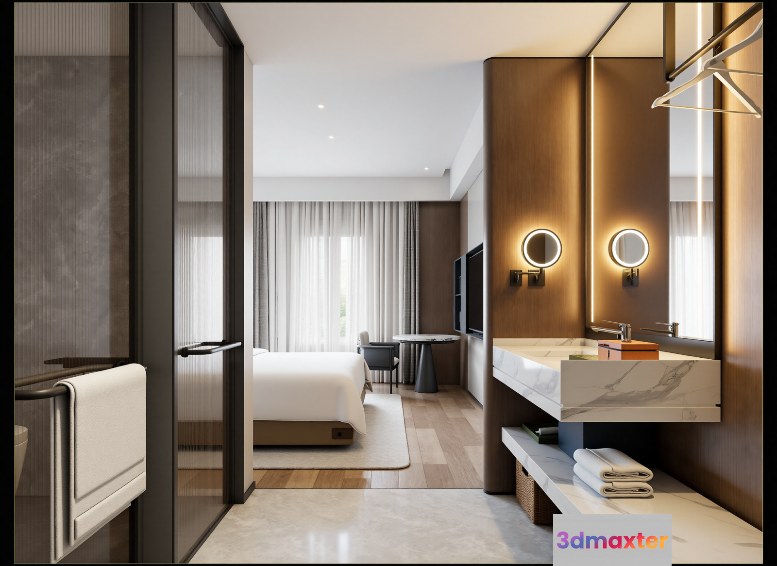 Modern Hotel Room 3D Model - 22854 - VRAY Render