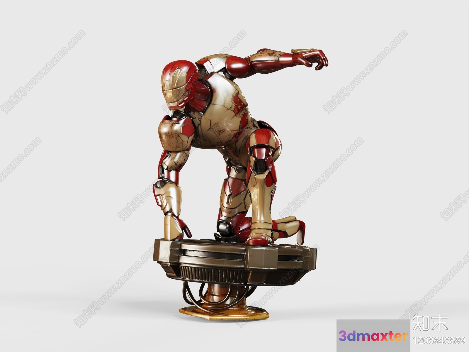 A Metallic Figure 3D Model - 9994 - VRAY Render