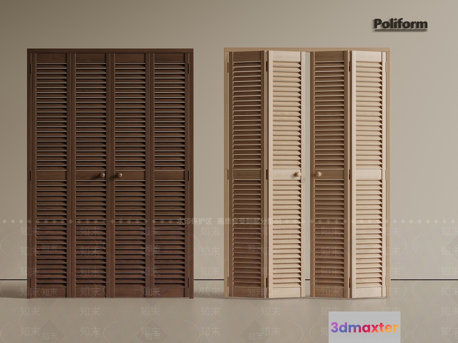 Two Sets Of Wooden Shutters 3D Model - 6540 - VRAY Render