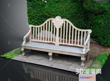 White Garden Bench 3D Model - 271 - VRAY Render
