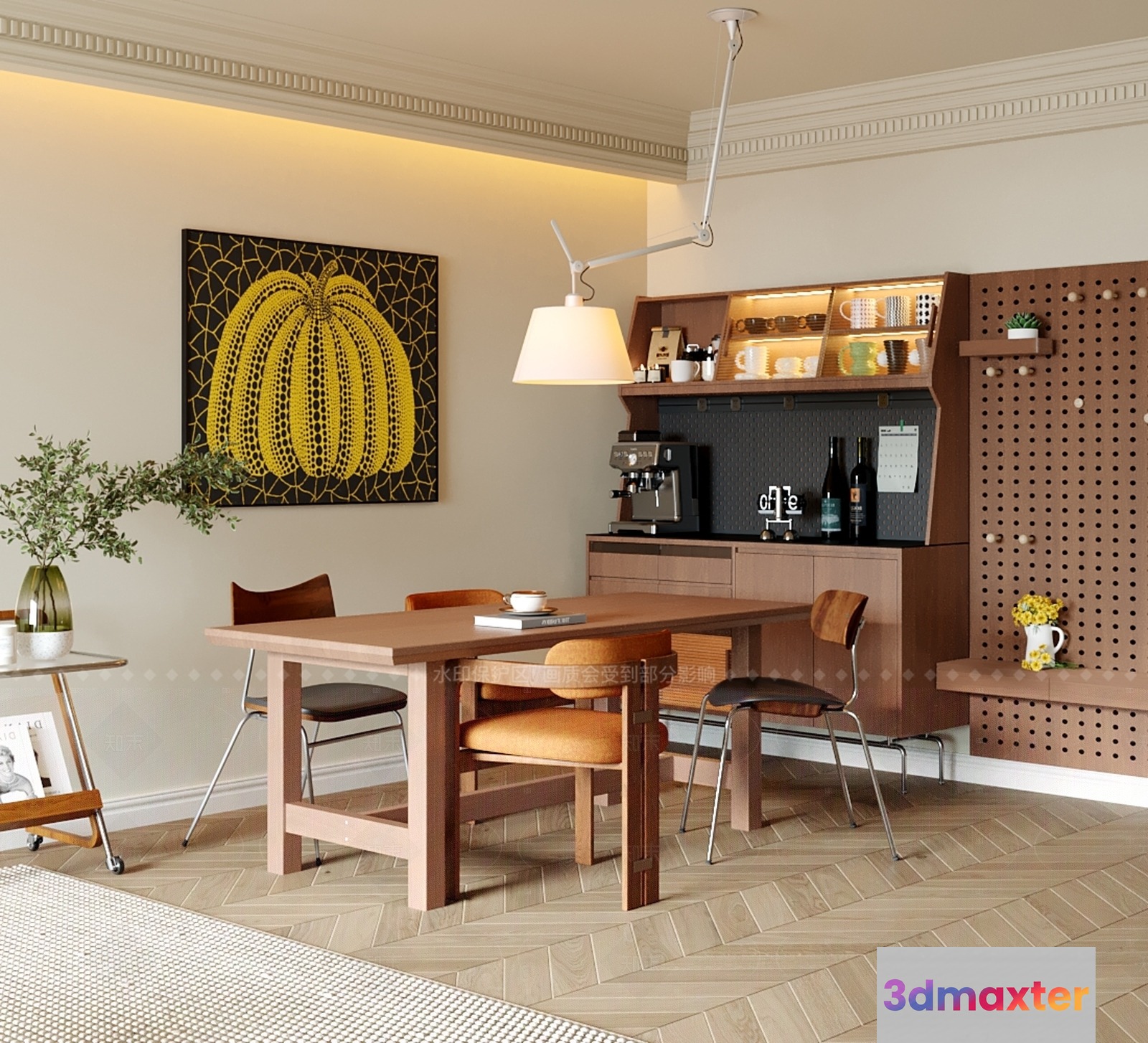 Modern Dining Room 3D Model - 12917 - CORONA Render