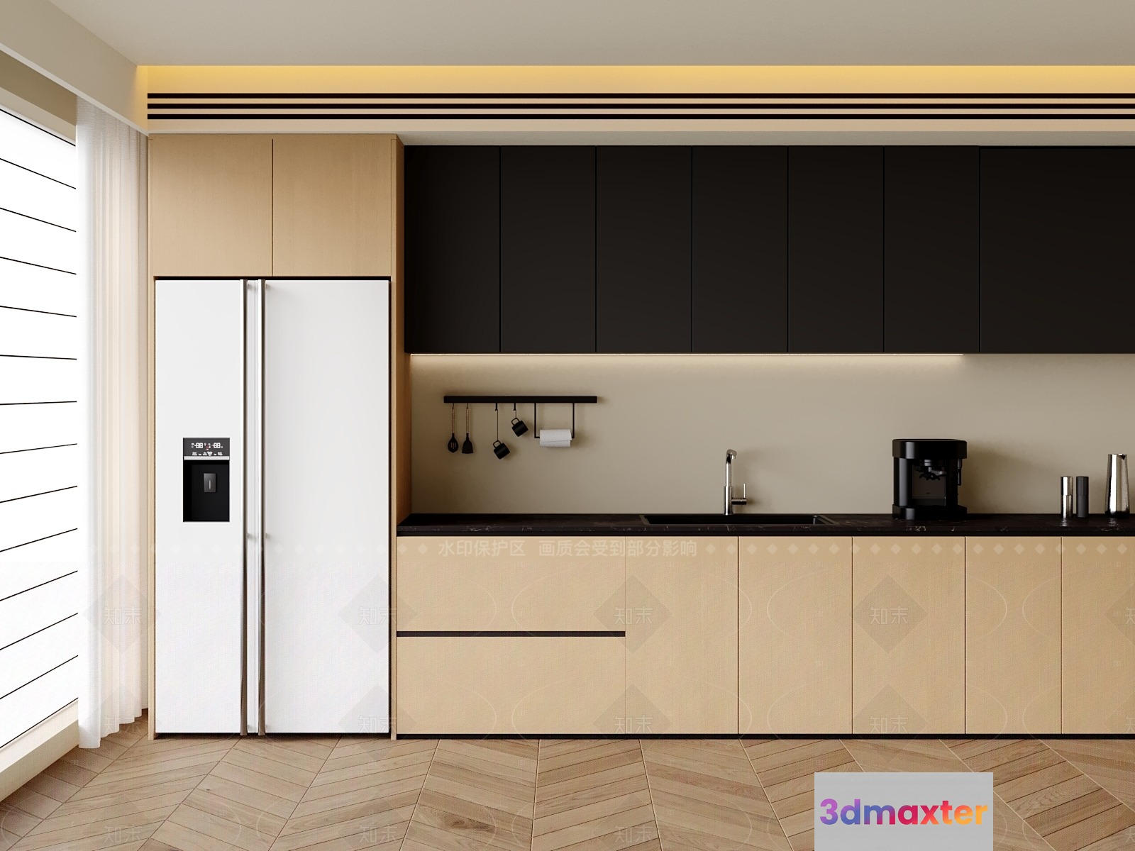 Modern Kitchen Area 3D Model - 17452 - VRAY Render