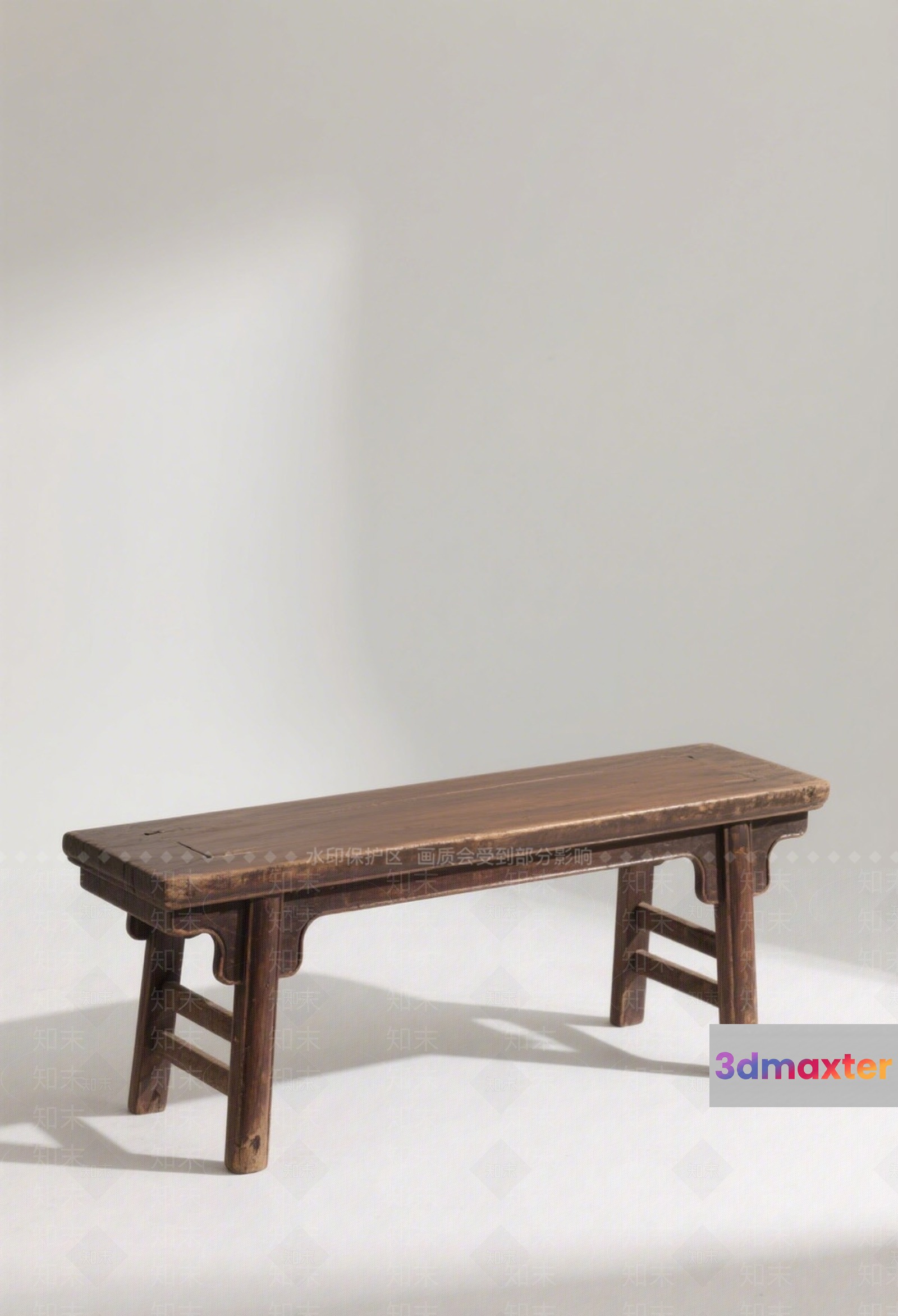 A Rustic Wooden Bench 3D Model - 4693 - VRAY Render