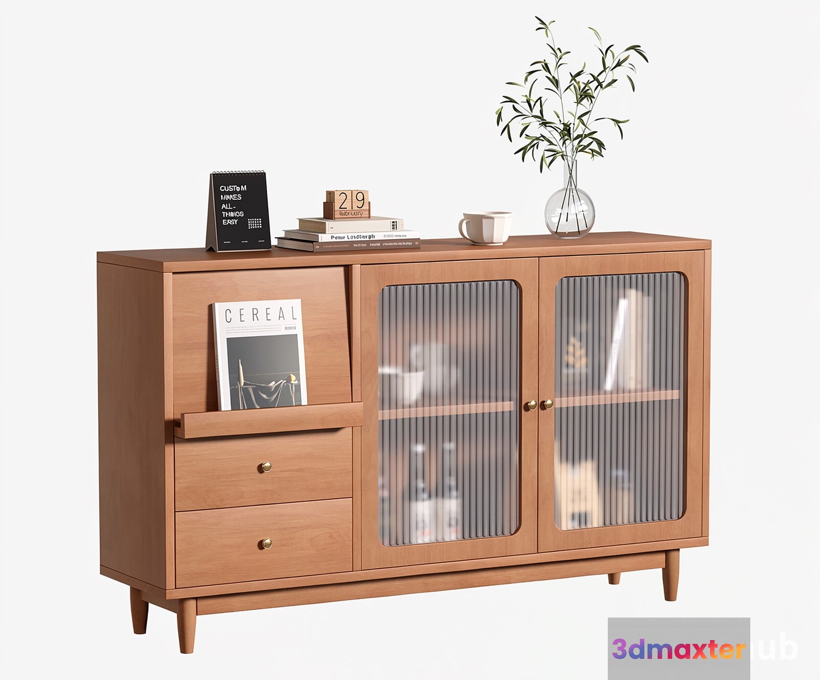 Mid-Century Modern Sideboard 3D Model - 23343 - VRAY Render