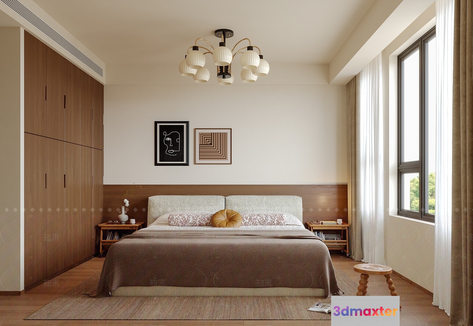 Cozy Bedroom 3D Model - 17454 - VRAY Render
