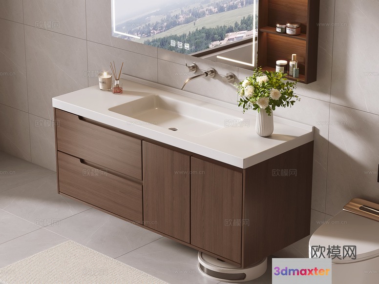 Modern Bathroom Vanity 3D Model - 16256 - VRAY Render