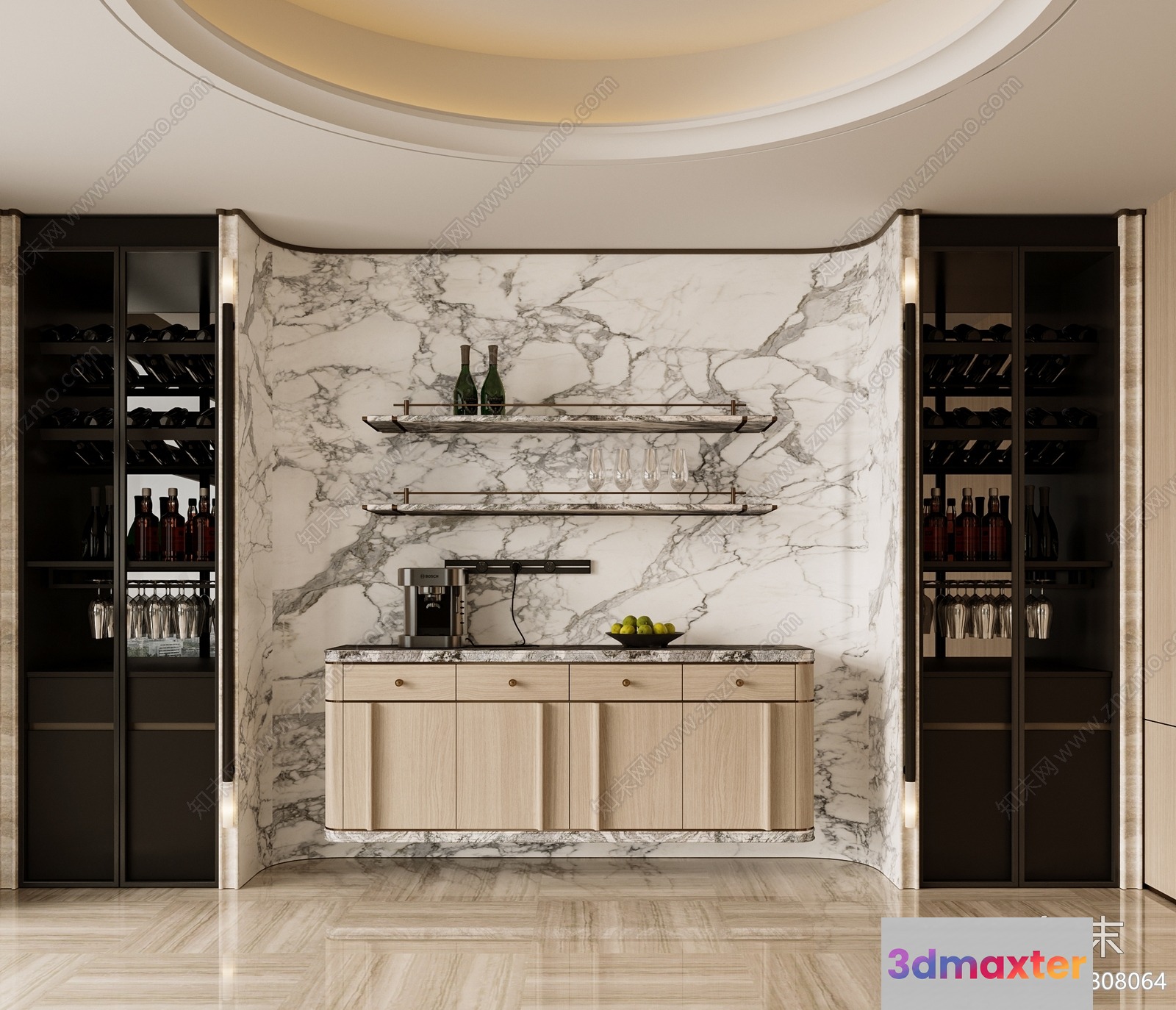 Modern Bar Area 3D Model - 10485 - VRAY Render
