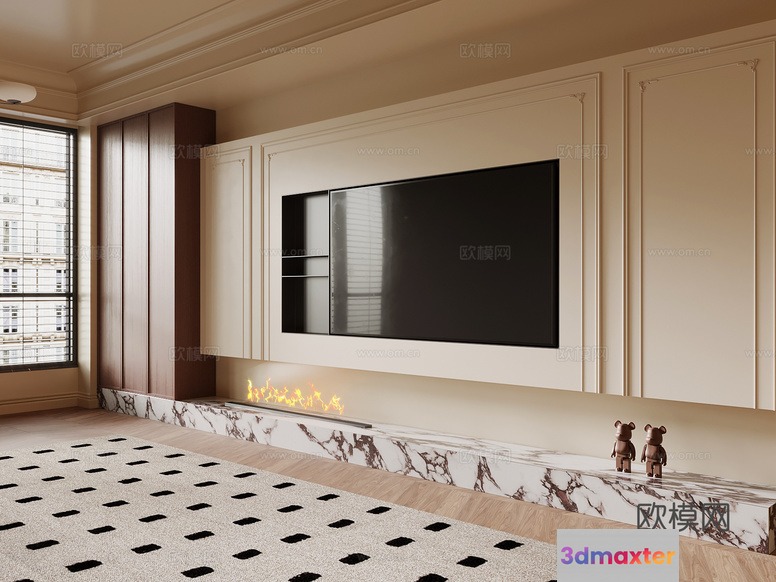 Modern Living Room 3D Model - 12158 - VRAY Render