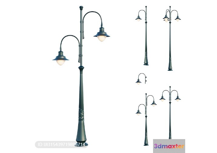 Classic Street Lamps 3D Model - 7467 - VRAY Render
