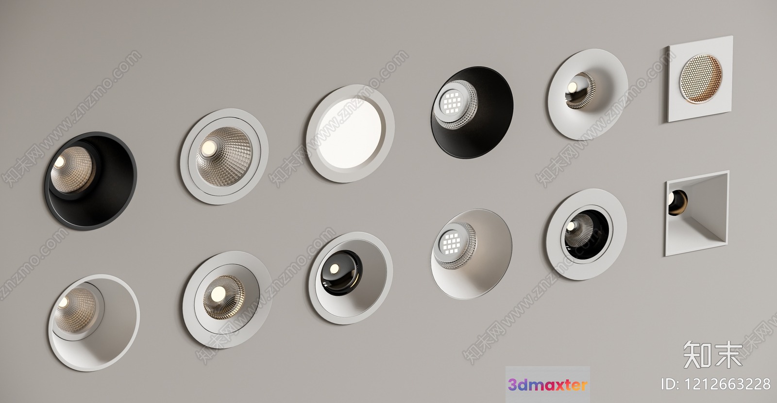 Gold Light Fixture 3D Model - 3283 - VRAY Render