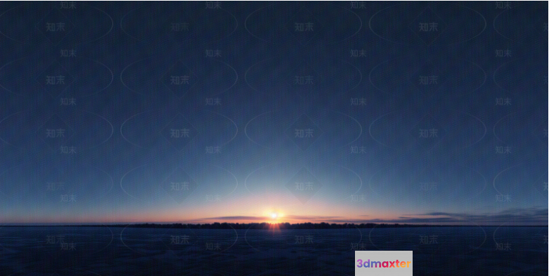 A Sunset Over Water 3D Model - 2532 - VRAY Render