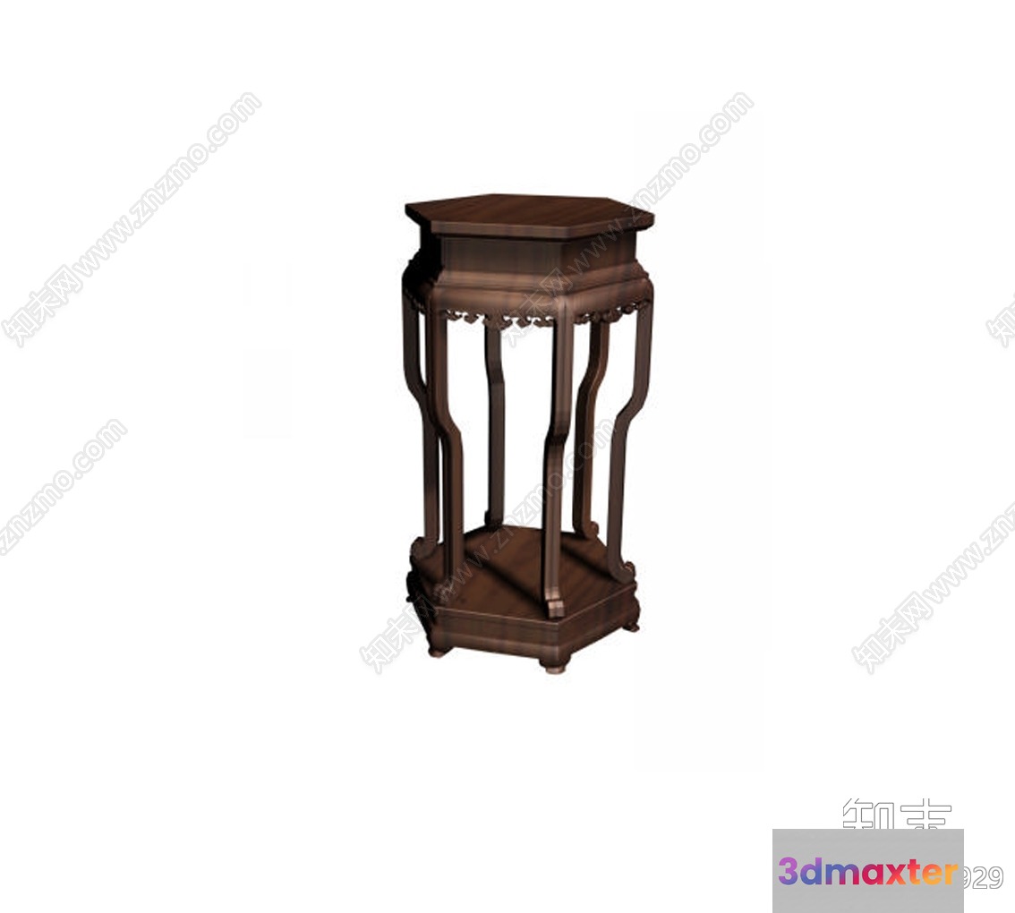 Wooden End Table 3D Model - 512 - VRAY Render