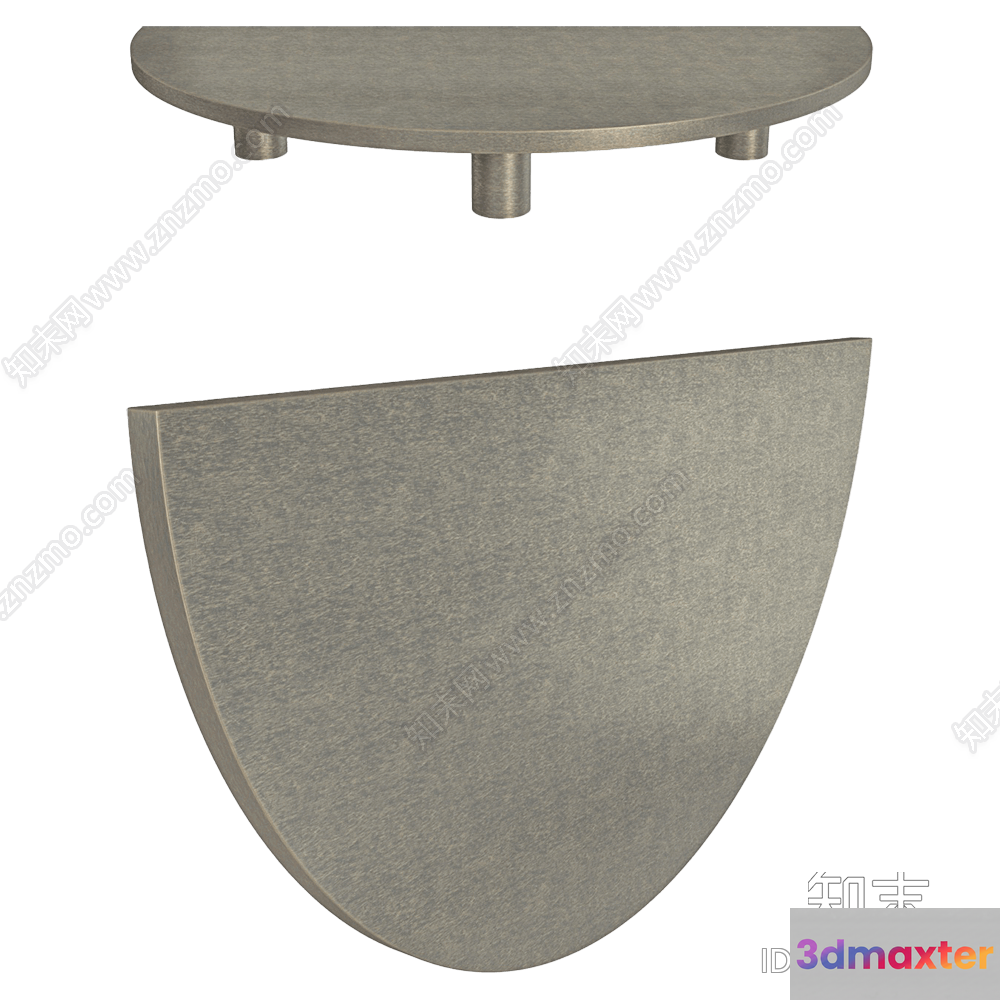 Gray Metal Wall Shelf 3D Model - 7131 - VRAY Render