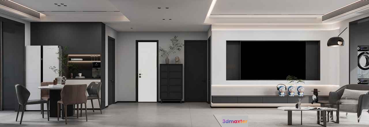 Modern Living Room 3D Model - 20610 - CORONA Render